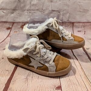 ShuShop's Faux Fur Lined and Suede Sneakers Size 7